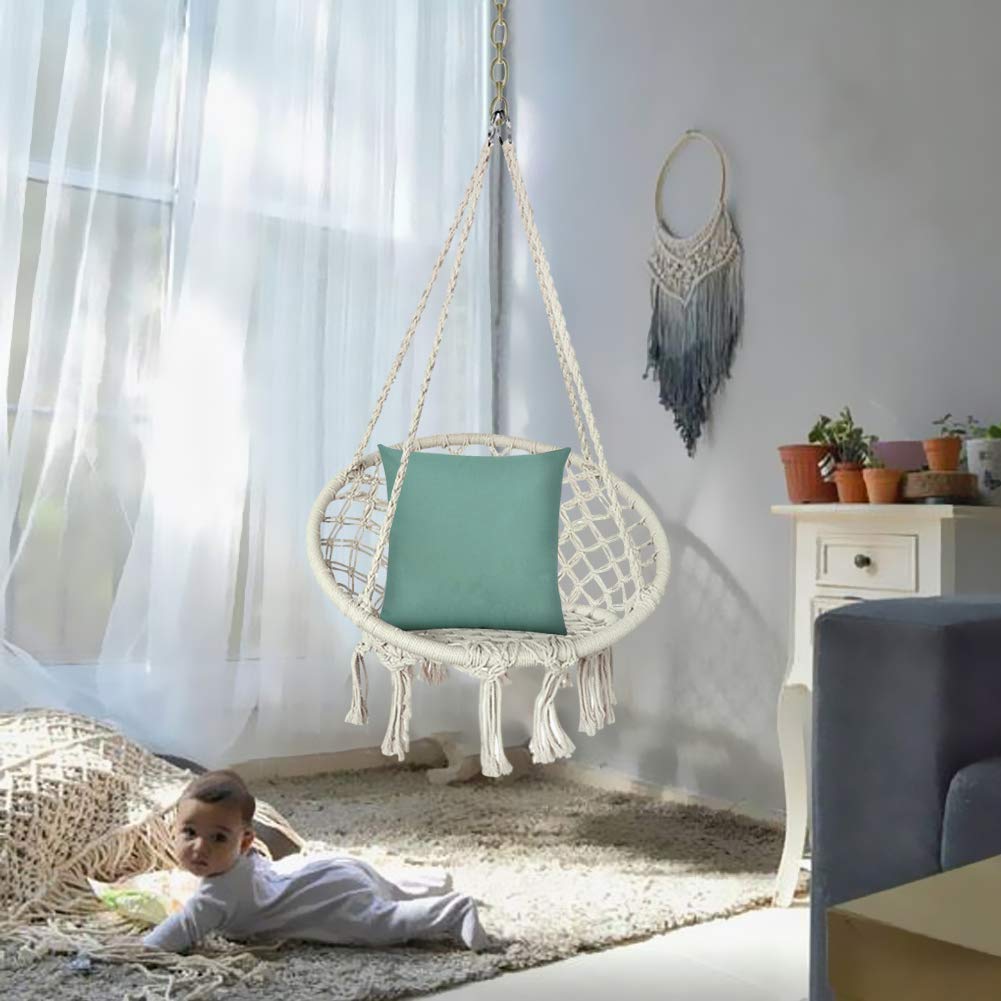 Handmade Knitted Macrame Hanging Swing Chair - Mertonzo