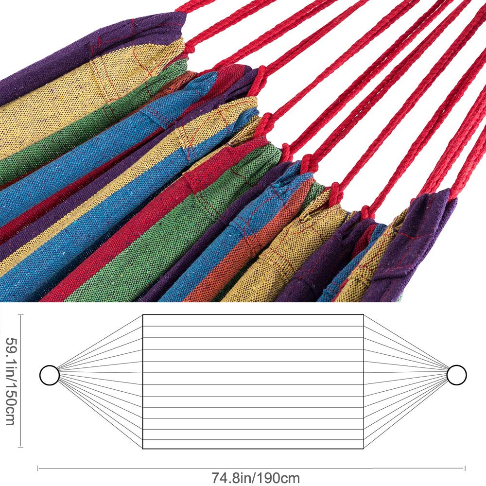 Rainbow Striped Cotton Fabric Brazilian Wide Hammock - Littlestar-cn