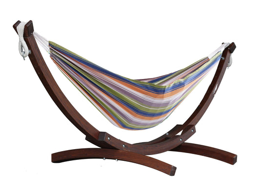 102" Orange & Purple Striped Brazilian Hammock with Stand - The Hamptons Collection