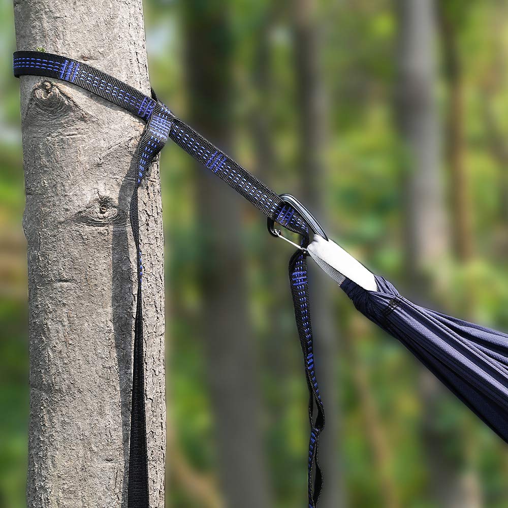 Nylon Camping Hammock with Tree Straps and Carabiner Clips - Sunyear
