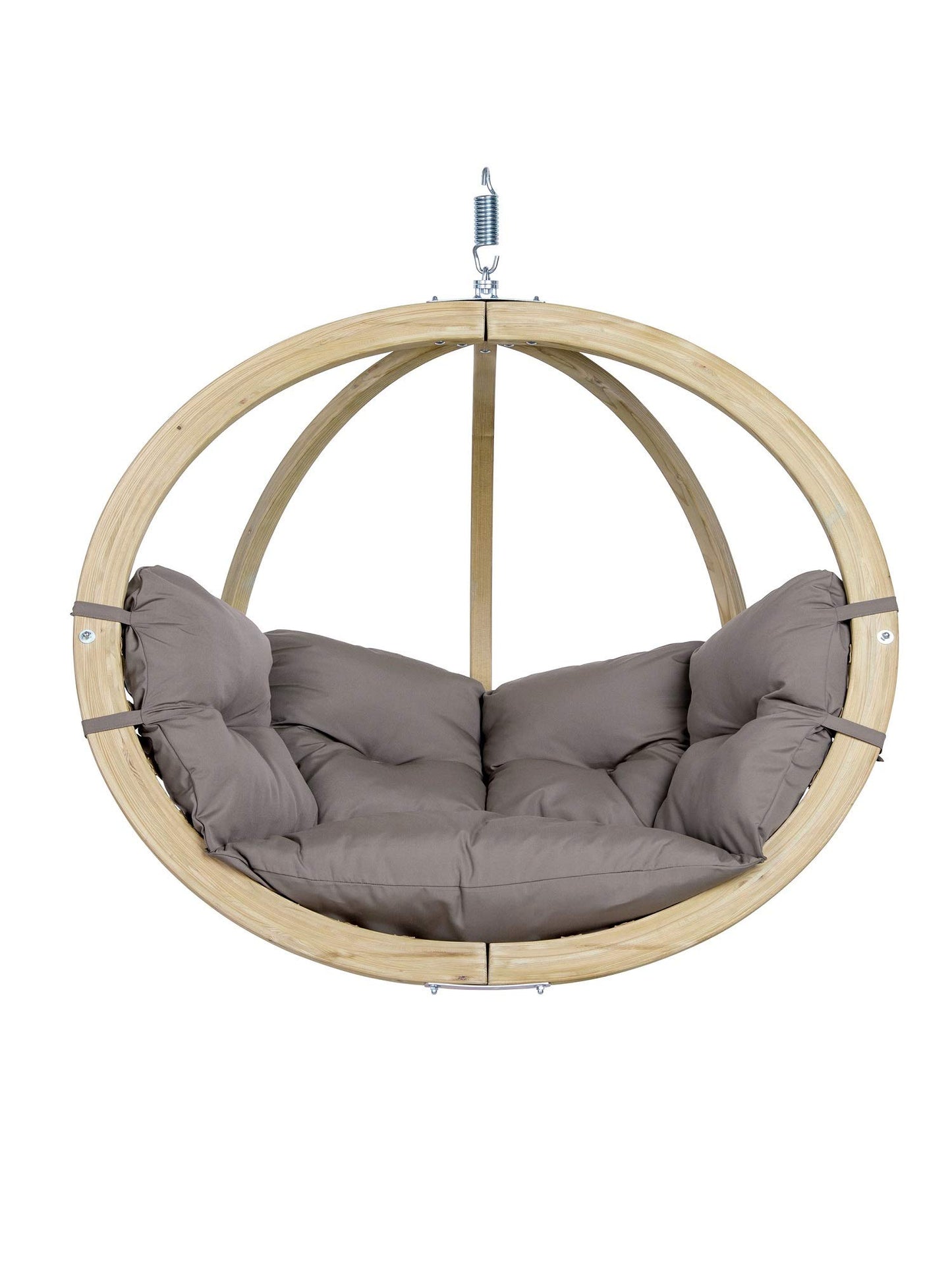 Grey Single Globo Hanging Chair with Cushions - Outdoor Living and Style