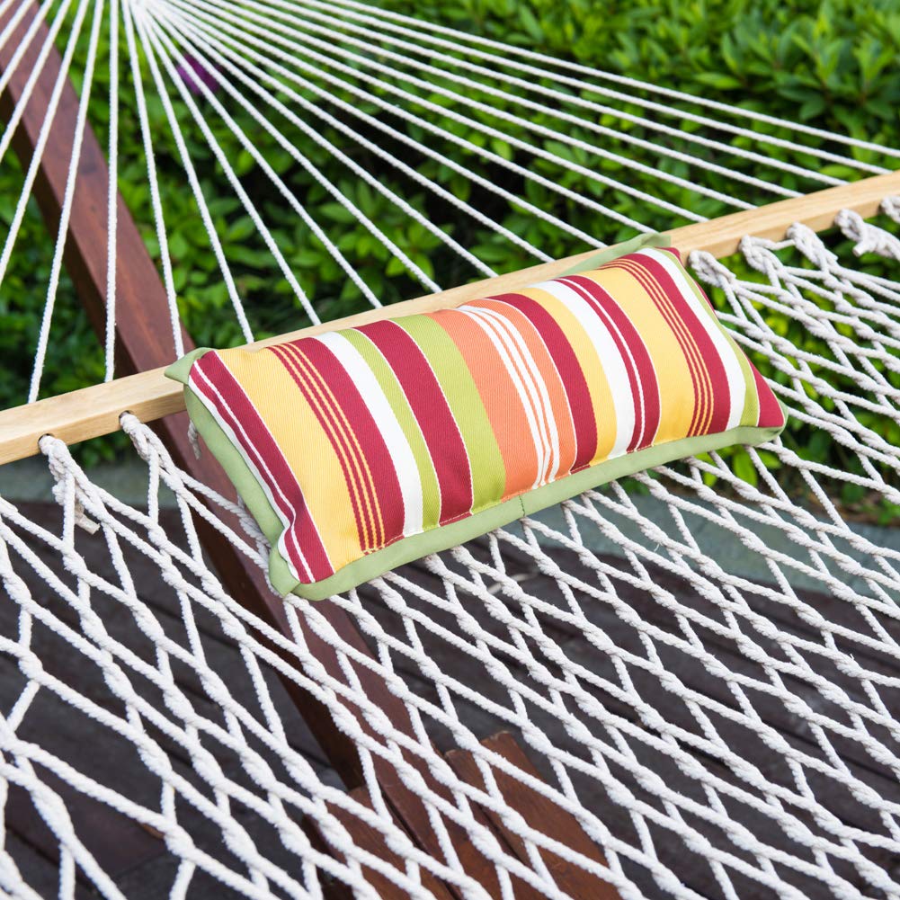 Cotton Rope Hammock with Wood Arc Stand