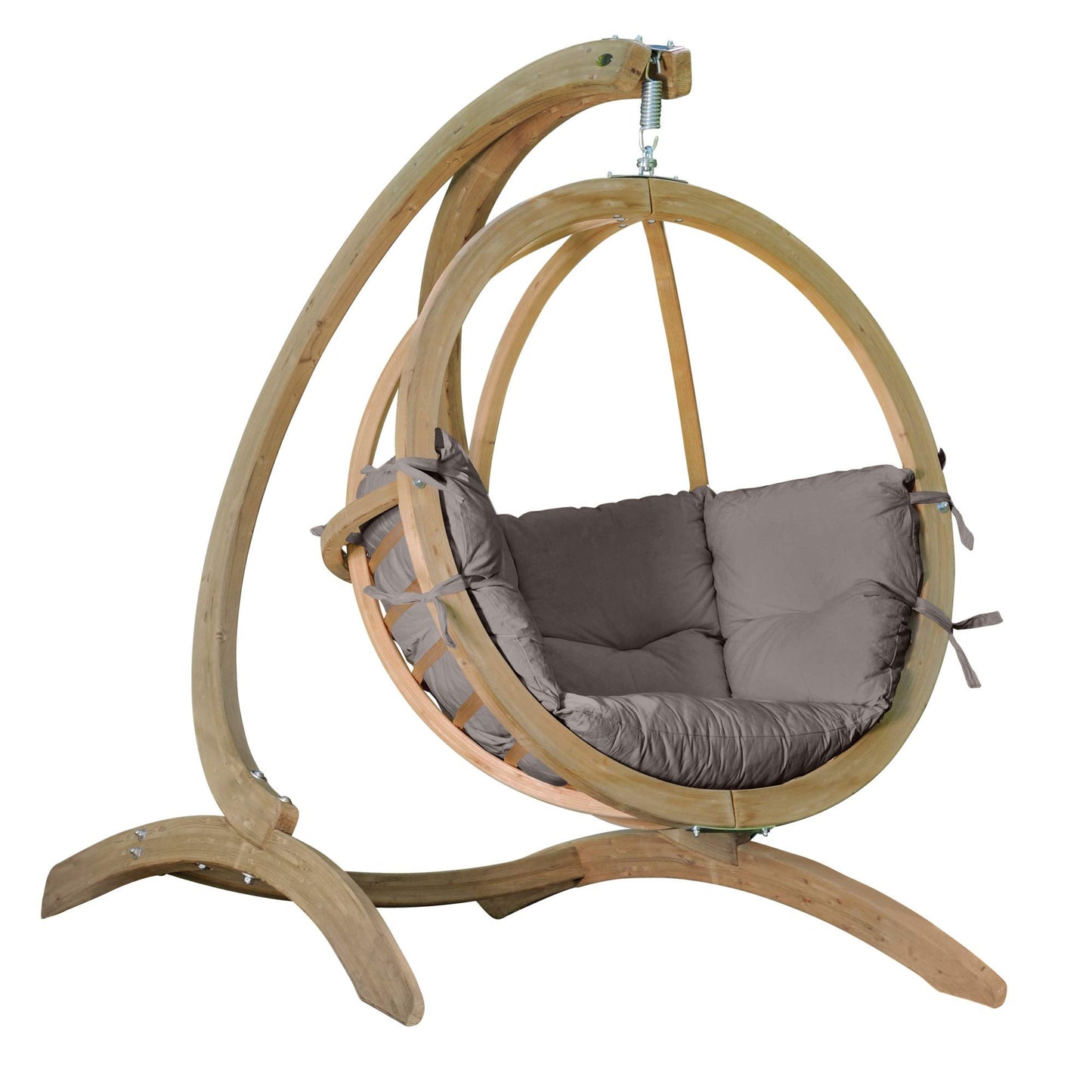 Grey Single Globo Hanging Chair with Cushions - Outdoor Living and Style