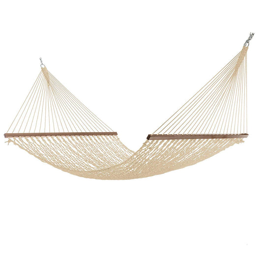 DuraCord Rope Hammock with Double Size Wood Spreader Bar - Project One