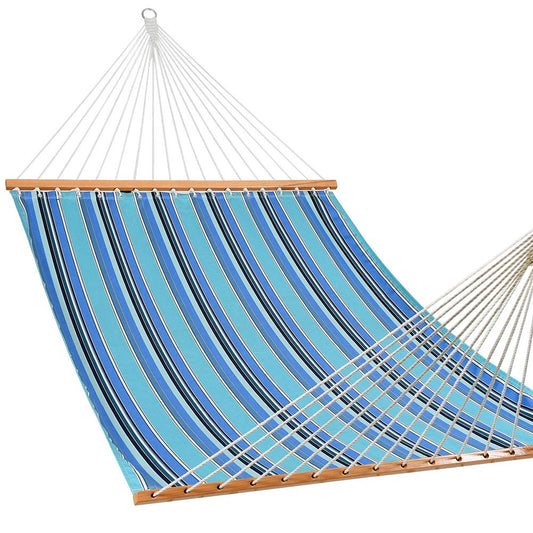 Sunbrella Fabric Double Hammock with Spread Bar and Polyester Rope - Lazy Daze Hammocks