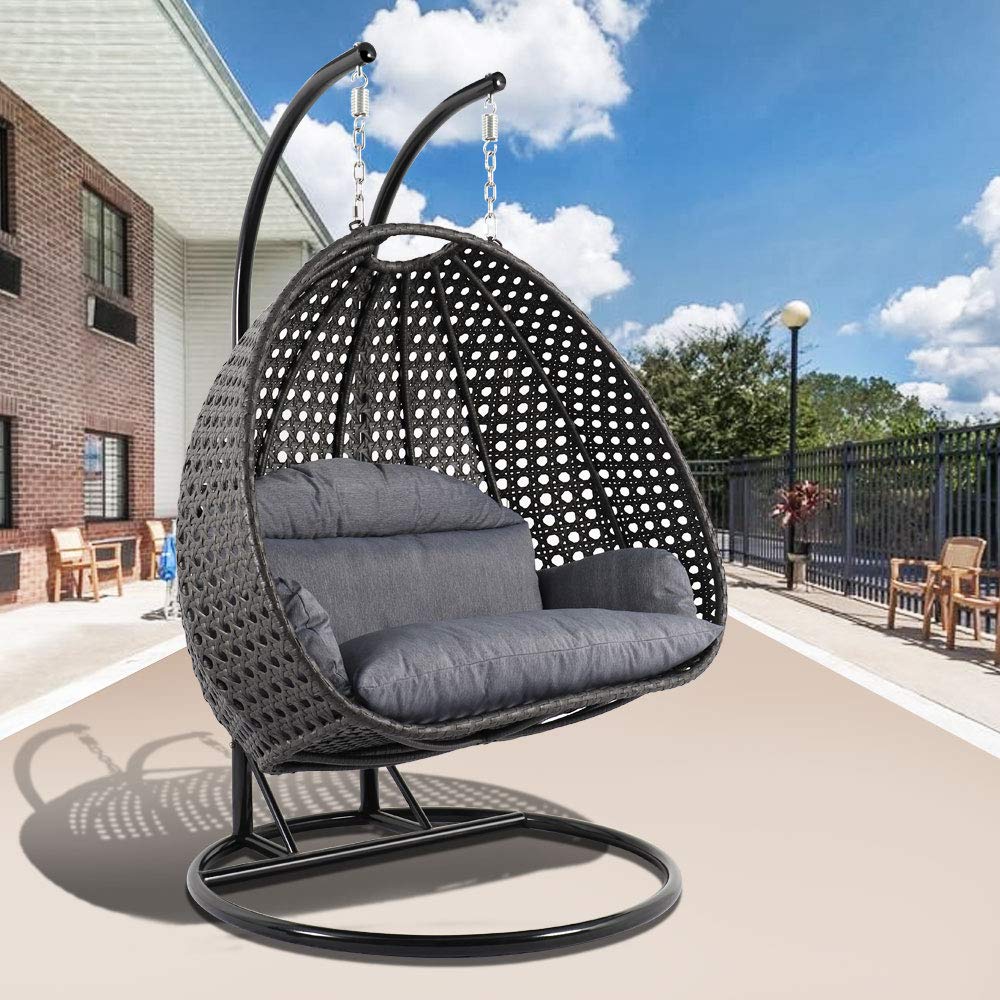 2 Person Hanging Swing Egg Chairs - LeisureMod
