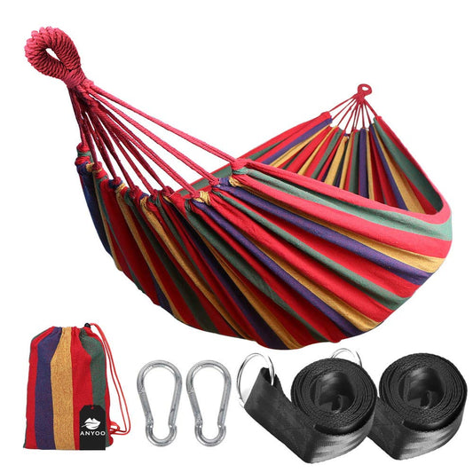 Single Cotton Outdoor Hammock - Anyoo