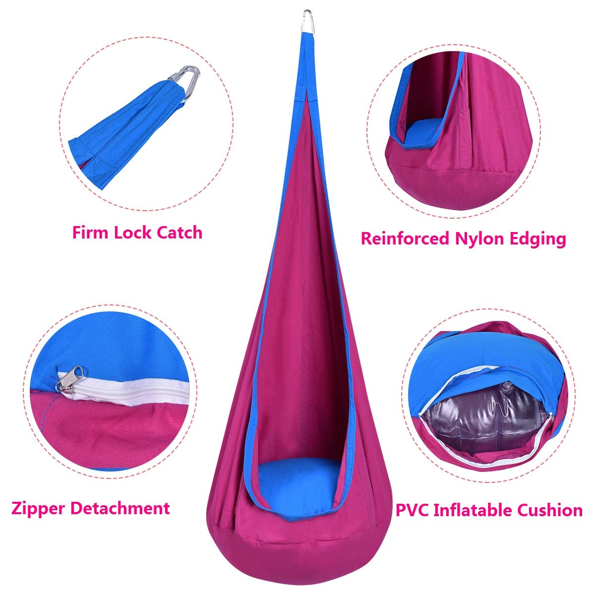 Child Pod Swing Chair Tent Nook - Costzon