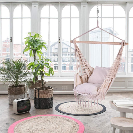 Cotton Weave Hanging Rope Hammock Chair by Sunsee