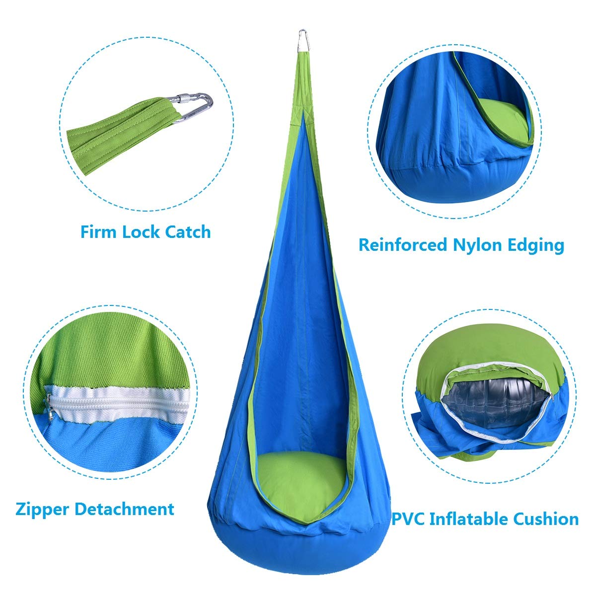 Pod Swing Tent Hanging Seat Hammock - Costzon