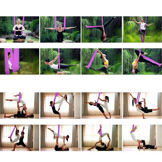 Aerial Yoga Swing with Extensions Straps, Carabiners and Carrying Bag - Bormart