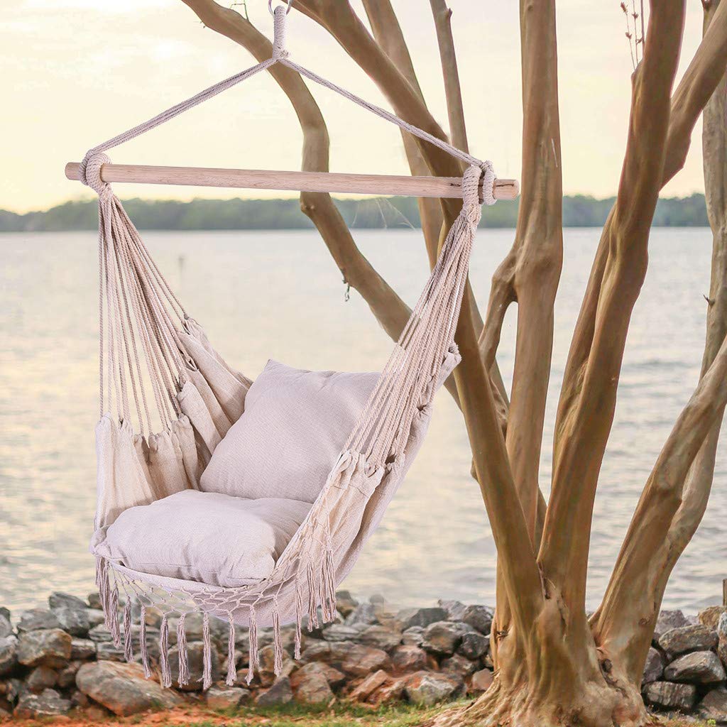 Cotton Weave Hammock Chair Hanging Rope Swing - Huaze