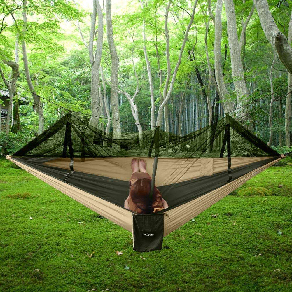 Nylon Parachute Double Camping Hammock with Mosquito Net - HCcolo
