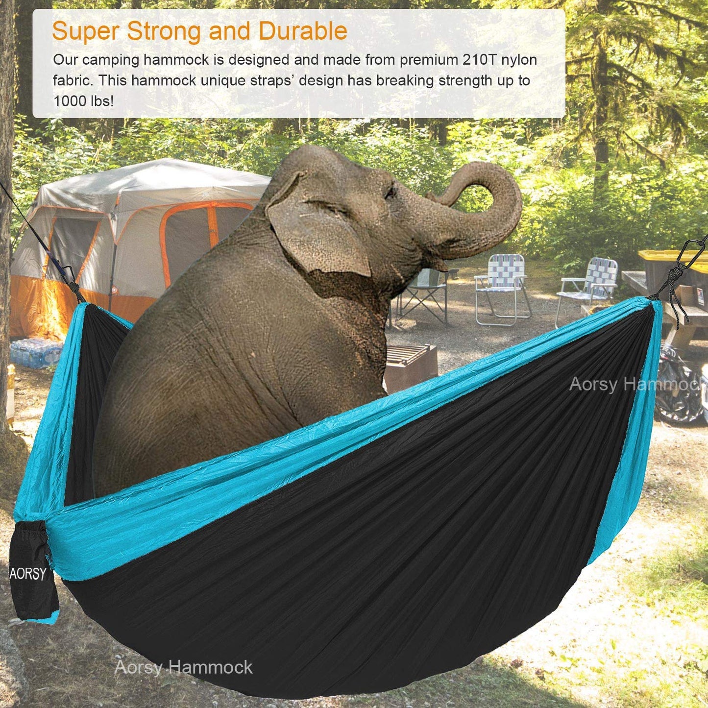 XL Single & Double Parachute Nylon Waterproof Camping Hammock - AORSY