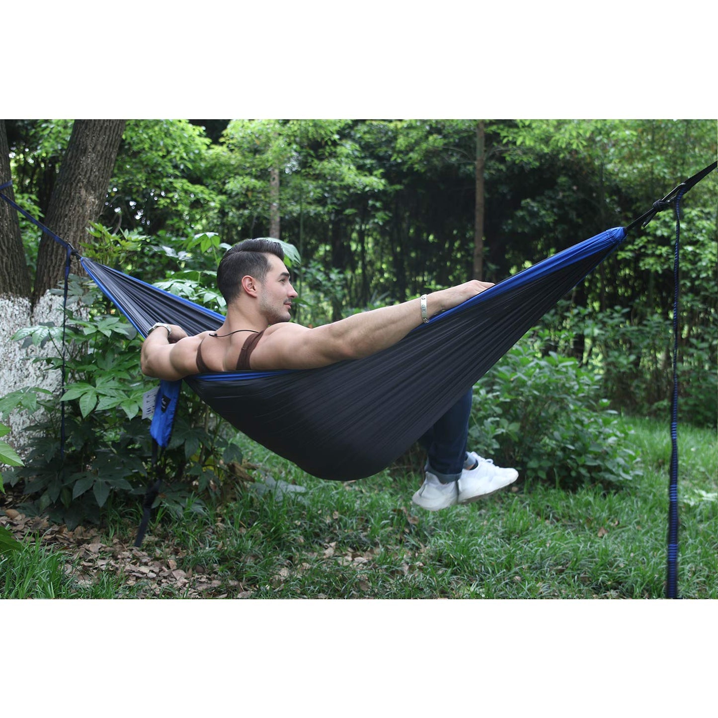 Parachute Double Camping Hammock with Tree Straps & LOOPS - Geezo