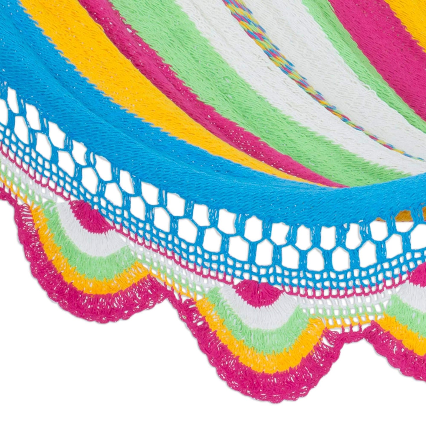 Multicolor Cotton Hand Woven Rope Hammock - NOVICA
