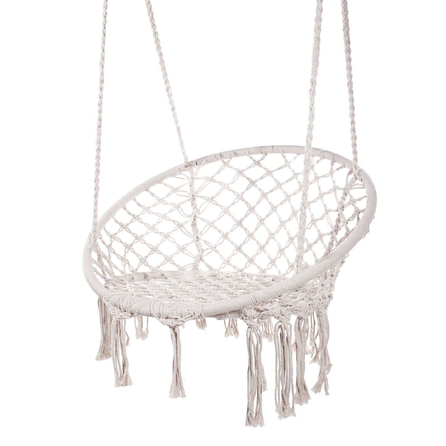 Hanging Cotton Rope Macrame Hammock Swing Chair - E EVERKING
