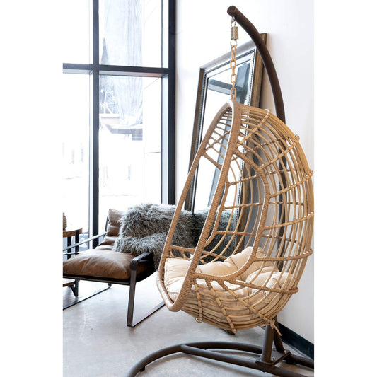 Outdoor Hanging Egg Chair with Stand