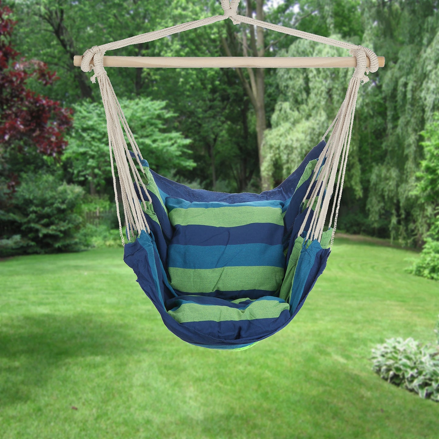 Blue & Green Hanging Hammock Chair - ARAD