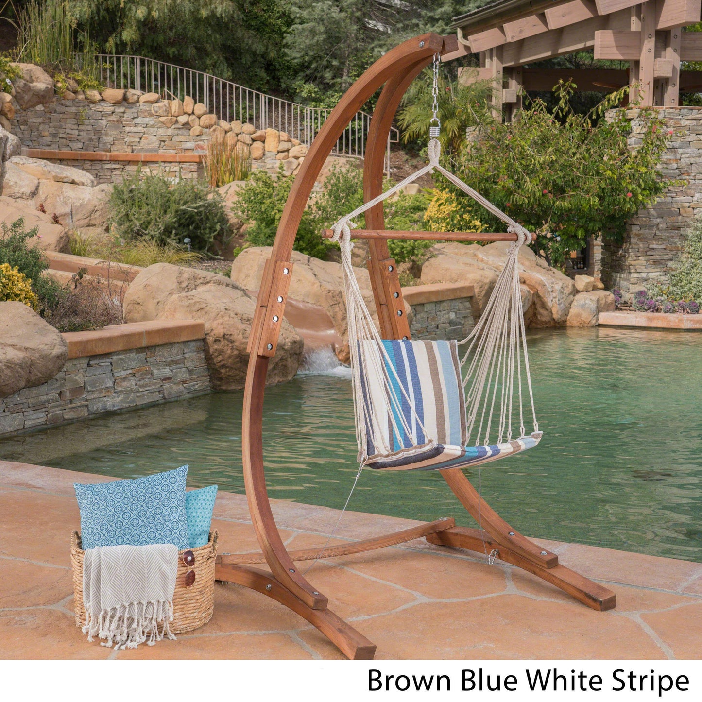 Outdoor Fabric Hanging Chair - GDFStudio